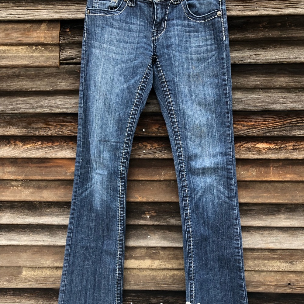 Zipper Brand Jeans “Jesus Loves You” size 7 BOOTCUT